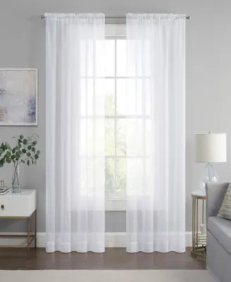 Eclipse Livia Sheer Voile Rod Pocket Curtain Panel Collection