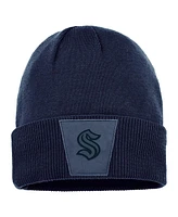 Men's Fanatics Deep Sea Blue Seattle Kraken Authentic Pro Road Cuffed Knit Hat