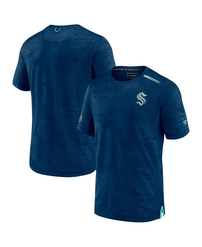 Men's Fanatics Deep Sea Blue Seattle Kraken Authentic Pro Rink Premium Camo T-shirt