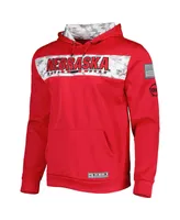 Men's Colosseum Red Nebraska Huskers Oht Military-Inspired Appreciation Team Color Pullover Hoodie