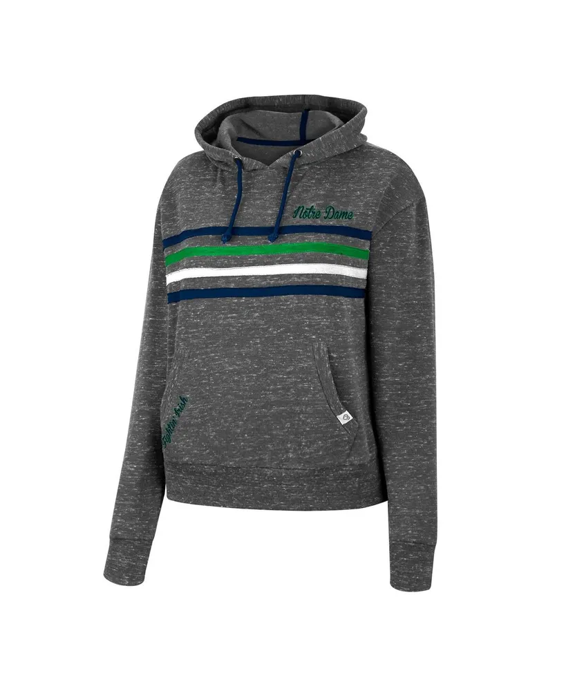 Women's Colosseum Charcoal Notre Dame Fighting Irish Backstage Speckled Pullover Hoodie