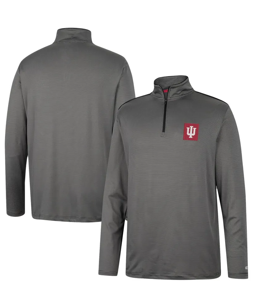 Men's Colosseum Charcoal Indiana Hoosiers Logo Quarter-Zip Windshirt