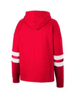 Men's Colosseum Red Wisconsin Badgers Lace-Up 4.0 Pullover Hoodie