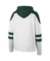 Men's Colosseum White Michigan State Spartans Lace-Up 4.0 Pullover Hoodie