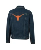 Men's Colosseum x Wrangler Navy Texas Longhorns Retro Button-Up Denim Jacket