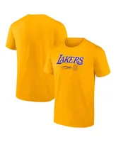 Men's Fanatics LeBron James Gold Los Angeles Lakers Name and Number T-shirt