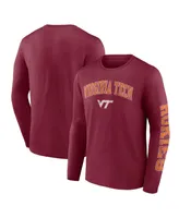 Men's Fanatics Maroon Virginia Tech Hokies Distressed Arch Over Logo 2.0 Long Sleeve T-shirt