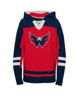 Big Boys Red Washington Capitals Ageless Revisited Home Lace-Up Pullover Hoodie