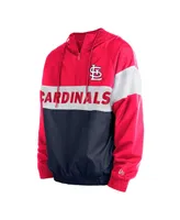 Men's New Era Navy St. Louis Cardinals Raglan Quarter-Zip Hoodie