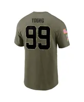 Men's Nike Chase Young Olive Washington Commanders 2022 Salute To Service Name and Number T-shirt