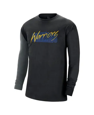 Men's Nike Black Golden State Warriors Courtside Versus Flight MAX90 Long Sleeve T-shirt