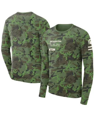 Men's Nike Camo Michigan State Spartans Military-Inspired Long Sleeve T-shirt