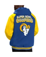 Men's G-iii Sports by Carl Banks Royal Los Angeles Rams Defender Raglan Full-Zip Hoodie Varsity Jacket