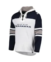 Men's '47 Brand Seattle Seahawks Heather Gray Gridiron Lace-Up Pullover Hoodie