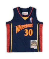 Infant Boys and Girls Mitchell & Ness Stephen Curry Navy Golden State Warriors Historic Logo Jersey