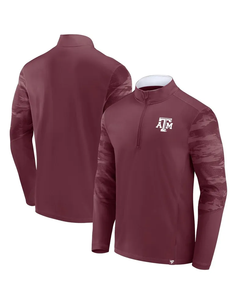 Men's Fanatics Maroon Texas A&M Aggies Ringer Quarter-Zip Top