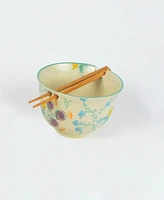 Euro Ceramica Ella Ramen Bowl and Dinner Bowl Set in Aqua