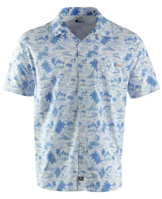 Salt Life Men's Pirate Beach Print Short-Sleeve Button-Up Shirt