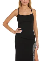 Nightway Women's Rhinestone-Trim Strappy-Back Gown