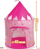 Play22 Foldable Princess Pink Castle Tent Glowing in The Dark