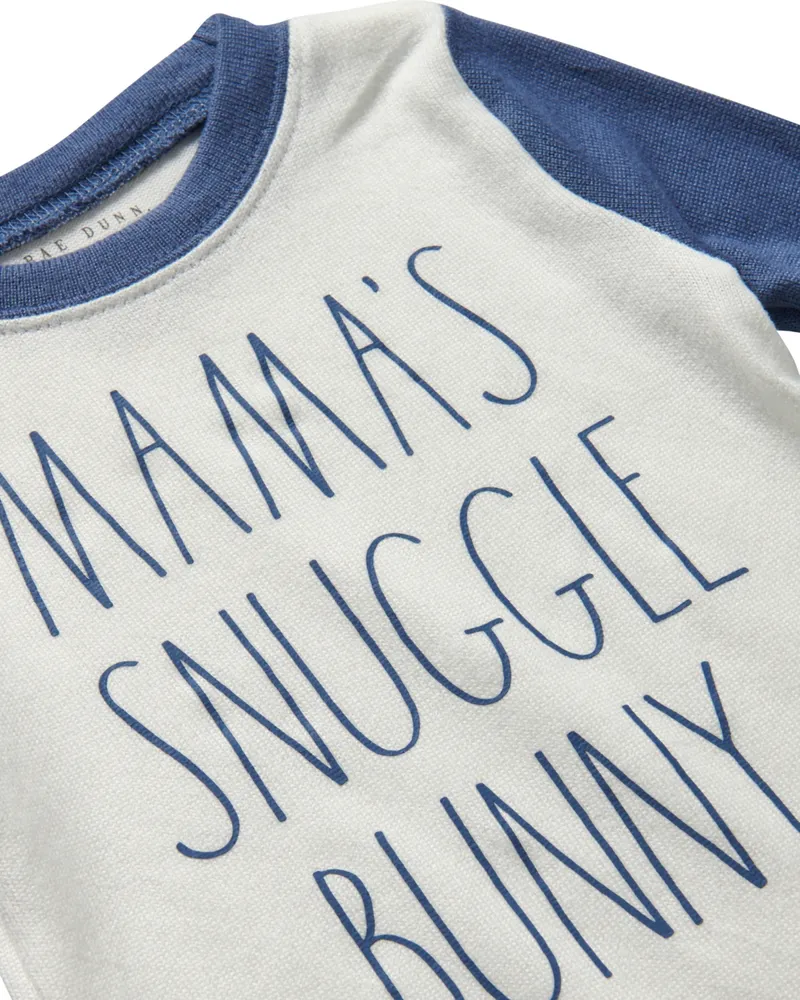 Toddler Boys Mamas Snuggle Bunny Hacci Long Sleeve Top and Printed Jogger 2 Piece Pajama Set