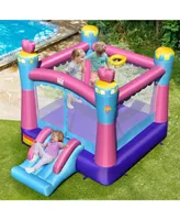 Costway Inflatable Bounce House 3-in-1 Princess Theme Inflatable Castle w/ 480W Blower