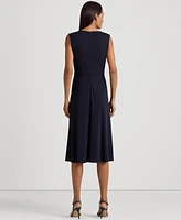 Lauren Ralph Women's Twist-Front Cap-Sleeve Stretch Jersey Dress