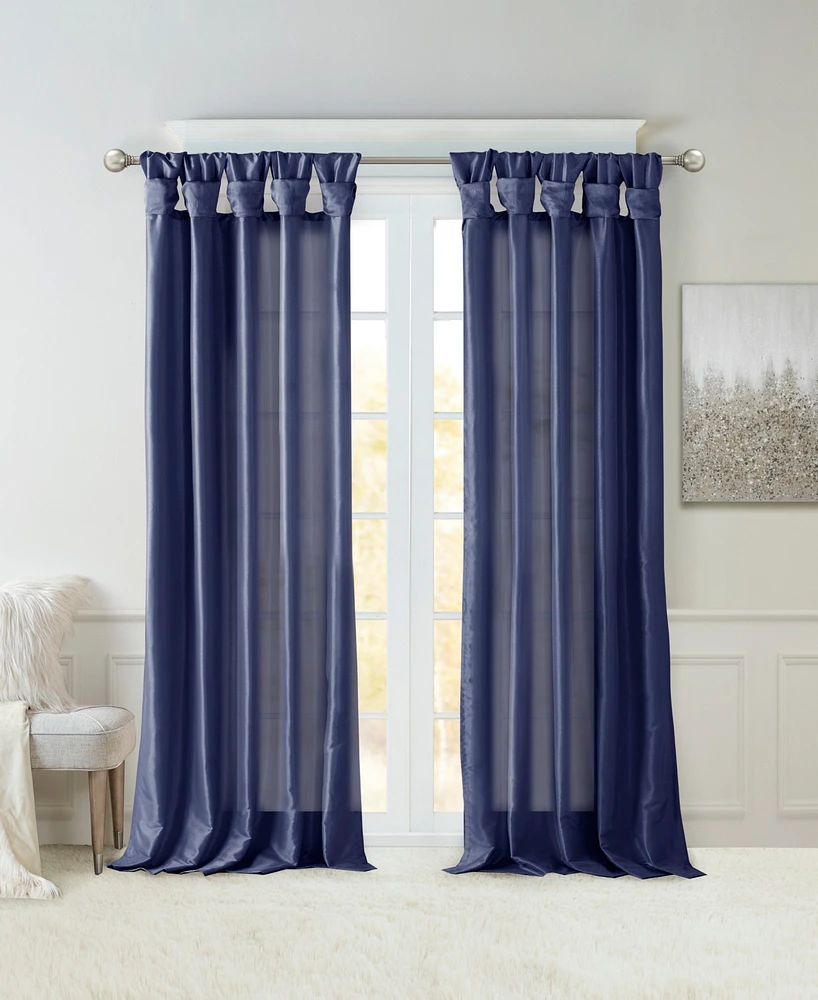 Emilia Twist Tab Lined Window Curtain Panel