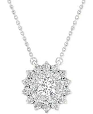 Forever Grown Diamonds Lab Grown Diamond Sunburst 18" Pendant Necklace (1/2 ct. t.w.) in Sterling Silver