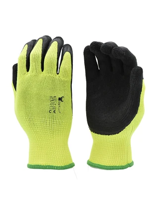 G & F Products Latex Coated High Visibility Work Gloves, 6 Pairs