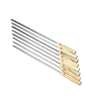 17-Inch Long Stainless Steel Brazilian-Style Bbq Skewers, 8 Pieces