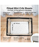 KeaBabies 2-Pack Mini Crib Sheets, Pack and Play Sheets Fitted, N Organic Fitted Sheet Cover