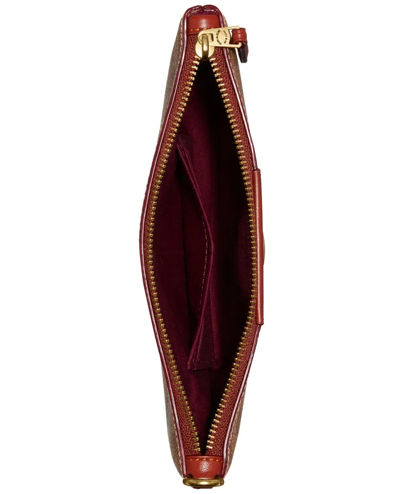 Coach Signature Coated Canvas Small Zip-Top Wristlet