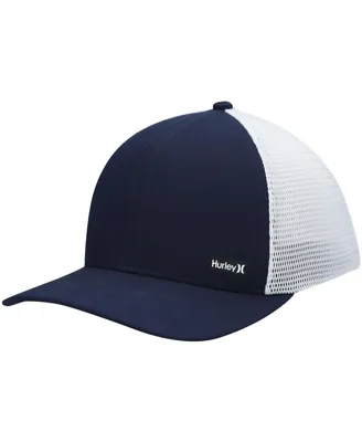 Men's Hurley Navy, White League Trucker Snapback Hat
