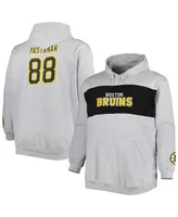 Men's David Pastrnak Heather Gray Boston Bruins Big and Tall Player Lace-Up Pullover Hoodie