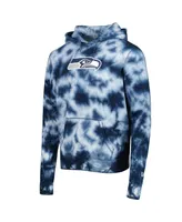 Men's New Era College Navy Seattle Seahawks Team Tie-Dye Pullover Hoodie