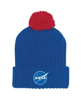 Men's Under Armour Royal Navy Midshipmen 2022 Special Games Nasa Cuffed Knit Hat with Pom