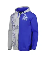 Men's Mitchell & Ness Royal and White Los Angeles Dodgers Fleece Full-Zip Hoodie