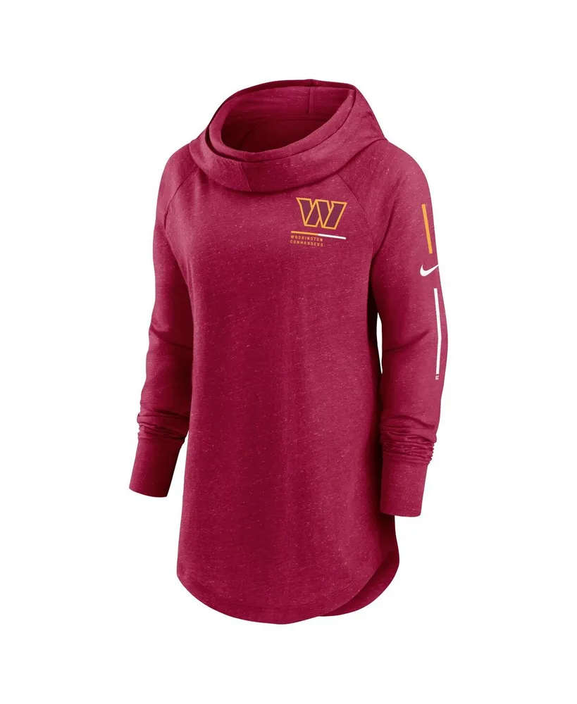 Women's Nike Burgundy Washington Commanders Minimal Statement Raglan Funnel Neck Pullover Hoodie