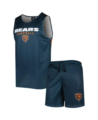 Men's Foco Navy Chicago Bears Colorblock Mesh V-Neck and Shorts Set