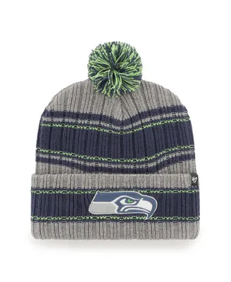 Men's '47 Brand Graphite Seattle Seahawks Rexford Cuffed Knit Hat With Pom
