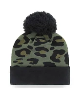 Women's '47 Brand Green, Black New England Patriots Bagheera Cuffed Knit Hat With Pom