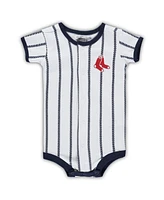 Newborn Boys and Girls White, Navy Boston Red Sox Power Hitter Short Sleeve Bodysuit