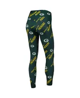 Women's Concepts Sport Green Bay Packers Breakthrough Allover Print Leggings