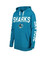 Women's G-iii 4Her by Carl Banks Teal San Jose Sharks Extra Inning Pullover Hoodie