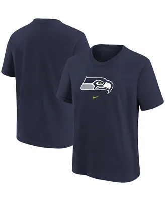 Big Boys Nike College Navy Seattle Seahawks Logo T-shirt