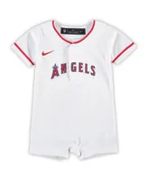 Newborn and Infant Boys Girls Nike White Los Angeles Angels Official Jersey Romper