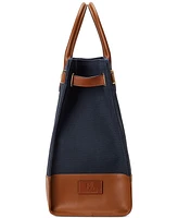 Lauren Ralph Canvas Large Devyn Tote Bag