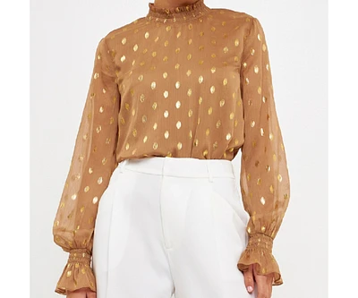 endless rose Women's Polka Dot Chiffon Blouse