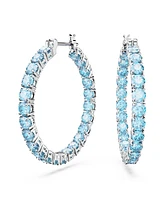 Swarovski Crystal Round Cut Matrix Hoop Earrings